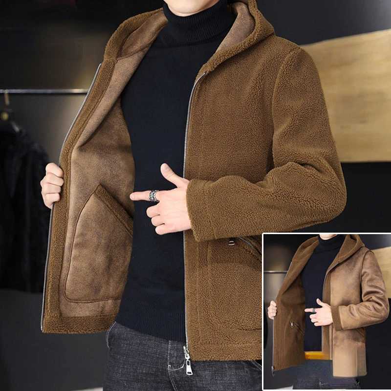New Mens Artificial Fur Coat Winter Thick Warm Coat Big Collar Fur Collar Jacket Mens Fluffy Coat 2024 Q94 W241213