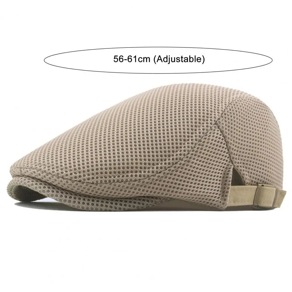 Retro European Mens Beret Mesh Breathable Polyester Hollow Washable Summer Hat 241210