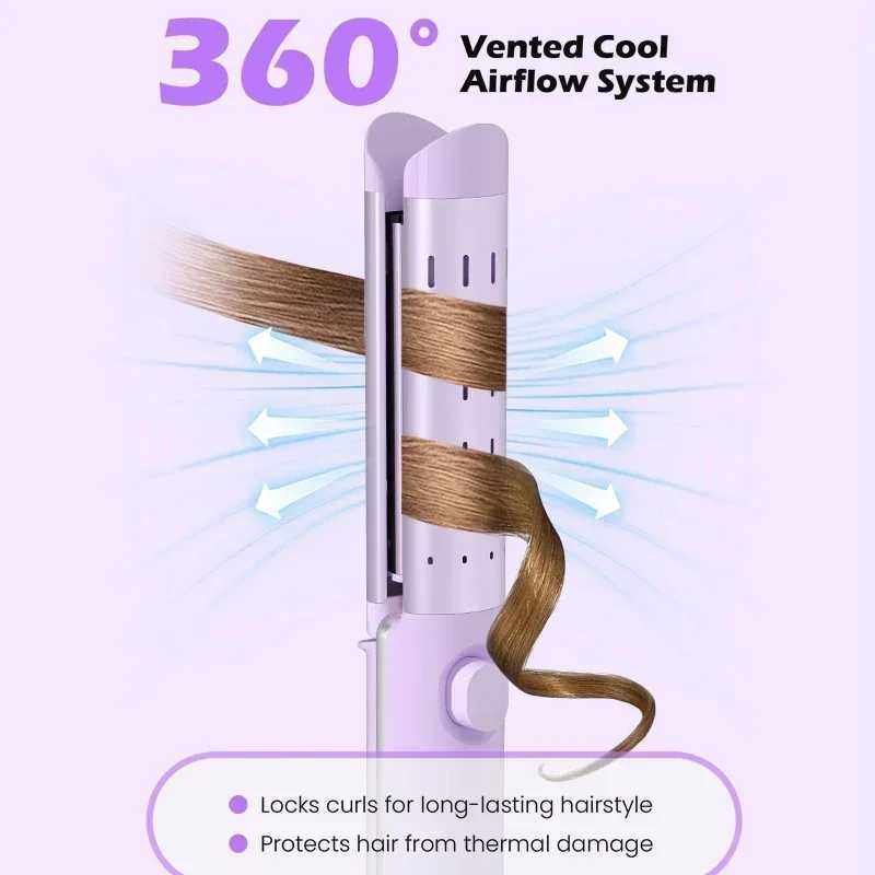 NOVUS 2 In 1 Hair Curler Straightener Fast Heating Hair Curling Iron With Cooling Air 4 Adjustable Temptures Hair Straightener W241214