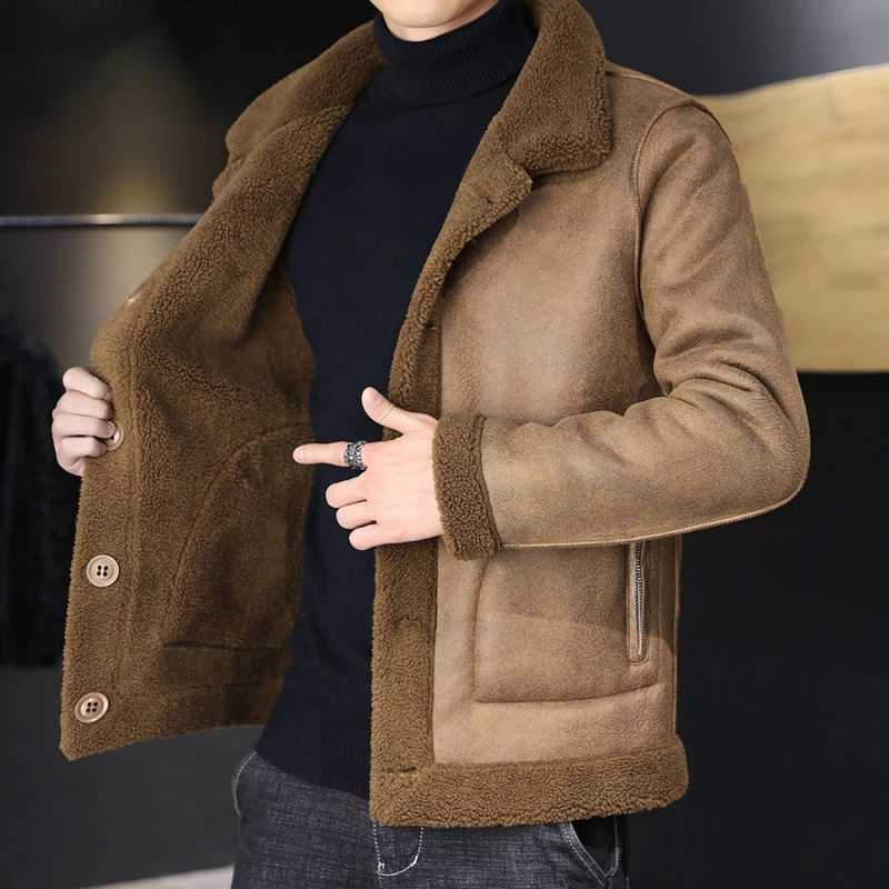 New Mens Artificial Fur Coat Winter Thick Warm Coat Big Collar Fur Collar Jacket Mens Fluffy Coat 2024 Q94 W241213