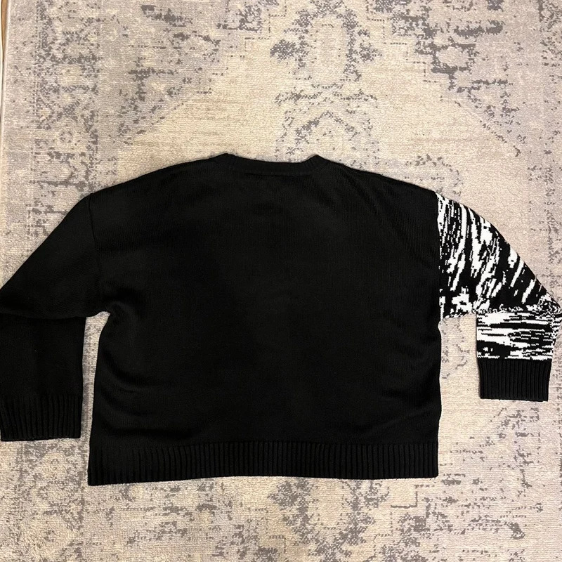 selling punk pattern mens and womens loose retro knitted sweater Gothic fashion retro winter hip-hop street style Y2K 241214
