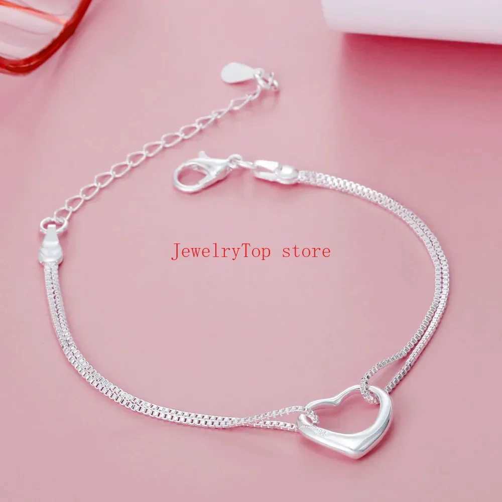 Fine wholesale 925 Sterling silver heart bracelets necklaces for women fashion designer wedding engagement sets Christmas giftXJ241214
