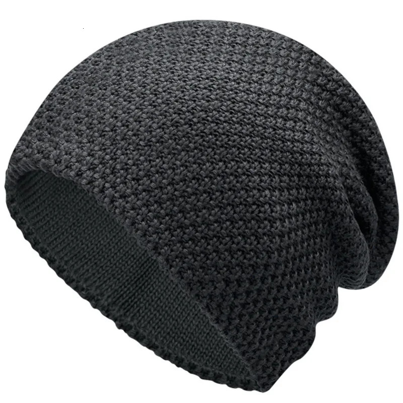 Mens plus size Beanie Dad winter knitted hat Womens fashionable skull hat Mens ski bomber hat 58-63cm 241205