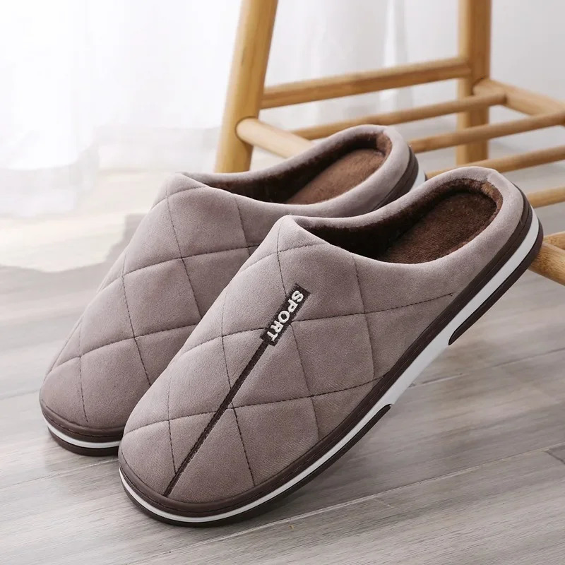 Size 4750 Big Slippers Autumn Winter Mens Cotton Extra Large Home Shoes Warm Men 241214