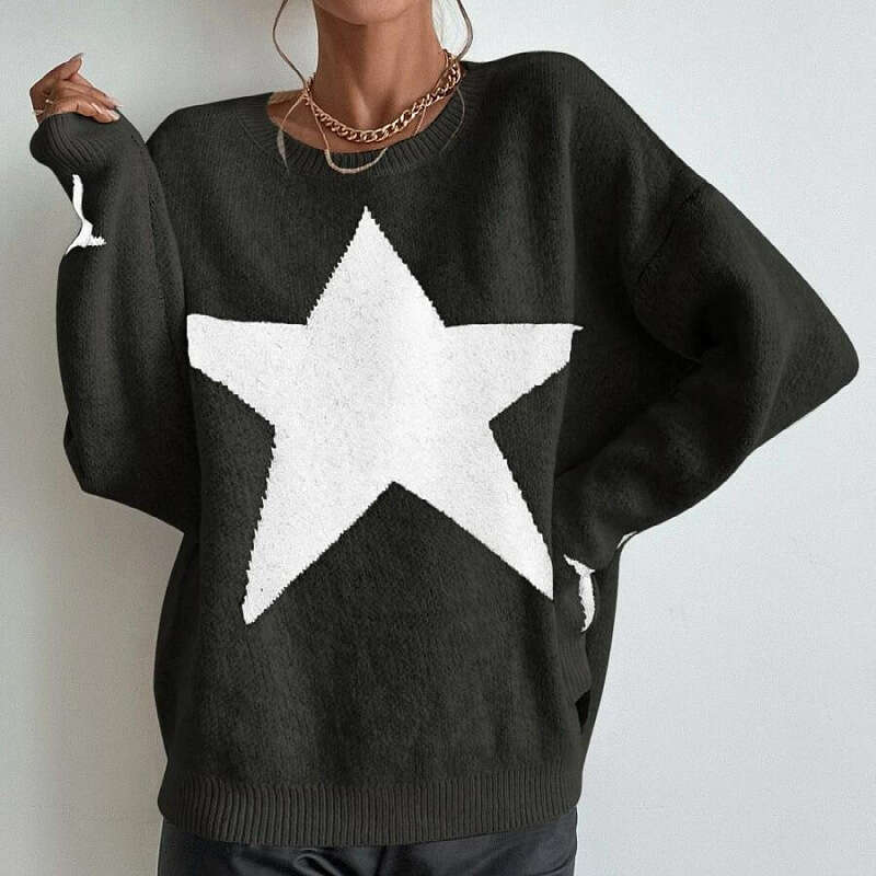 2024 Autumn/Winter New Wear Pullover Round Neck Thread Temperament Personalized Sweater Knitwear Coat Women's