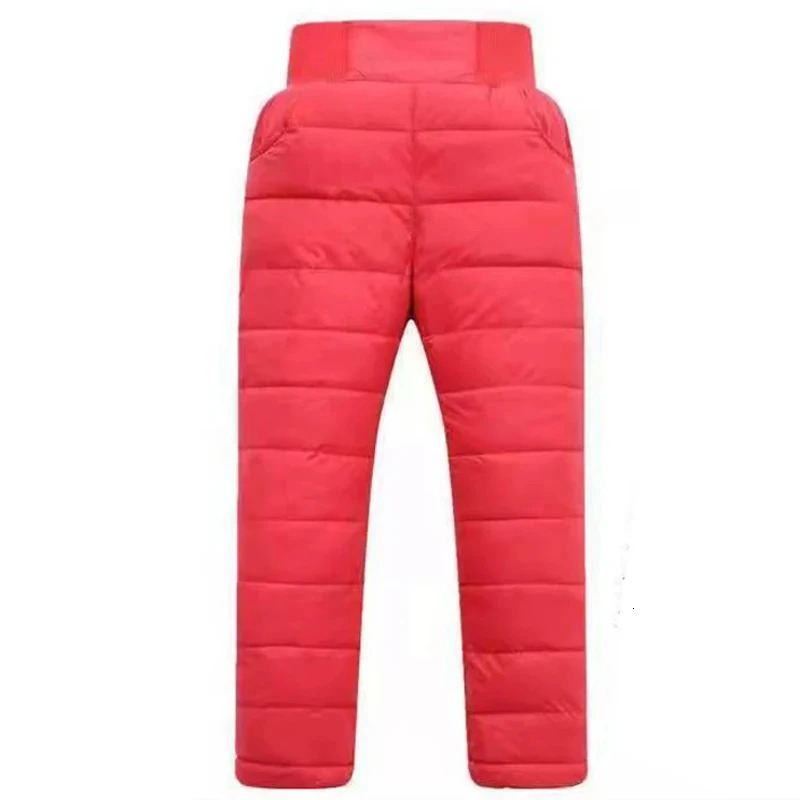 Warm Thicken Boys Girls Down Pants Winter Children High Quality Trousers Teens Boy Girl Down Trousers Kids Ski Down Padded Pants 241228