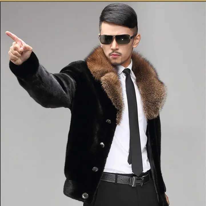 2022 Winter Mens Artificial Mink Coat 2022 casual plus size solid color jacket warm and fashionable ultra-thin jacket Z86 W241213