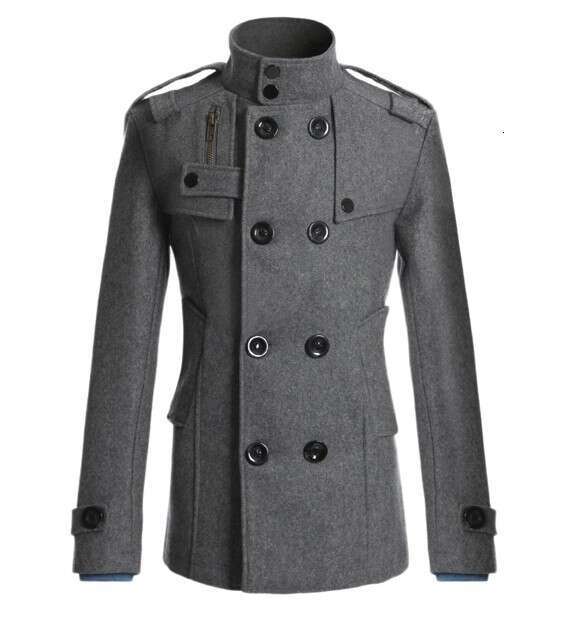 New For Foreign Trade, Slim Fit Mid To Long Woolen Windbreaker, Men's Coat