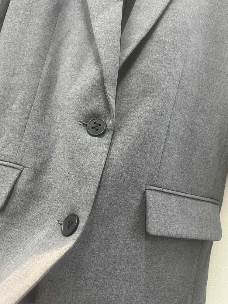Womens Solid Color Blazer Back Letter Rhinestone n Shoulder Pad Single Breasted Autumn Female Fashion Suit Coat 241209