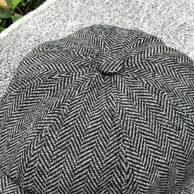 striped octagonal hat unisex style spring and autumn wool soft s boy British retro duck tongue beret fashionable painter 241210