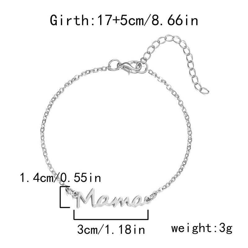 Fashion 3 Colors Metal Chain Mama Bracelet for Women Mothers Day Mom Jewelry Tren Romantic Family Gifts Accories BangleXJ241214