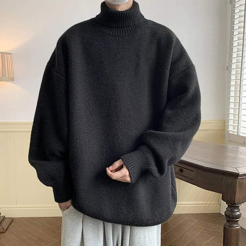 Autumn Winter Men Turtleneck Sweaters Mens Oversized Warm Sweater Women Knitted Jumpers Vintage Pullovers Clothing 241213