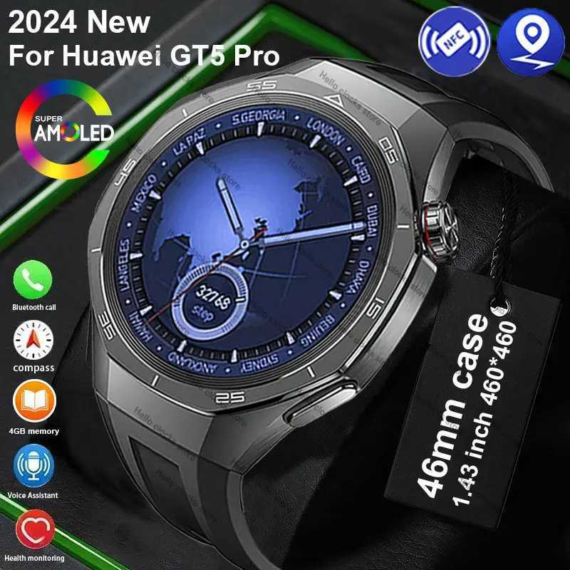 High Quality GT5 Pro smartwatch mens GPS navigation AMOLED 4GB NFC compass clock BT call smartwatch O241213