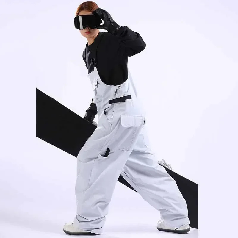 Ski Pants Women Men 2025 Outdoor Skiing Overalls Warm Snowboard Pant Couple Winter Windproof Clothes One-Piece Snow Trousers 241213
