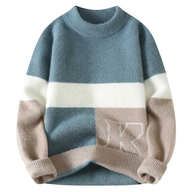 High Quality winter korean style thicken mens warm sweater men fashion warm sweaters Mens wool pullovers male full size M-3XL MY0179 T241214
