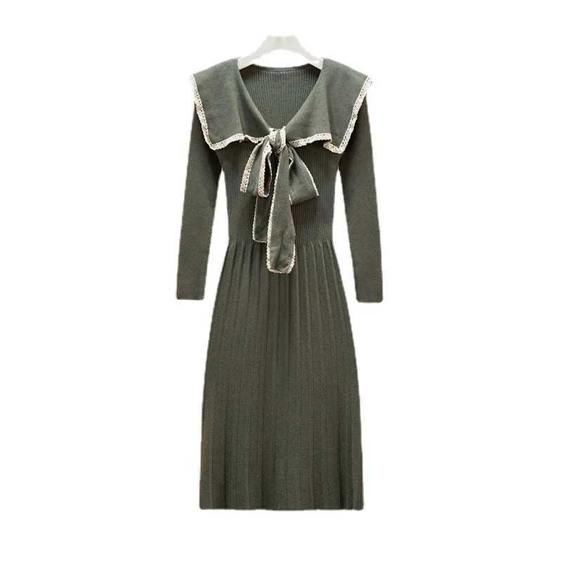 Autumn Winter Thick Warm Knitted Materni Long Dress Sweet Clothes for Pregnant Women WinterXJ241213