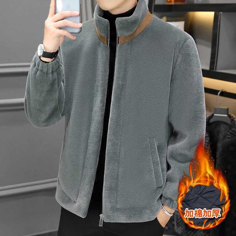 Winter mens faux fur leather jacket stand up collar zipper thick warm mink jacket fashionable casual business social jacket M-4XL W241213
