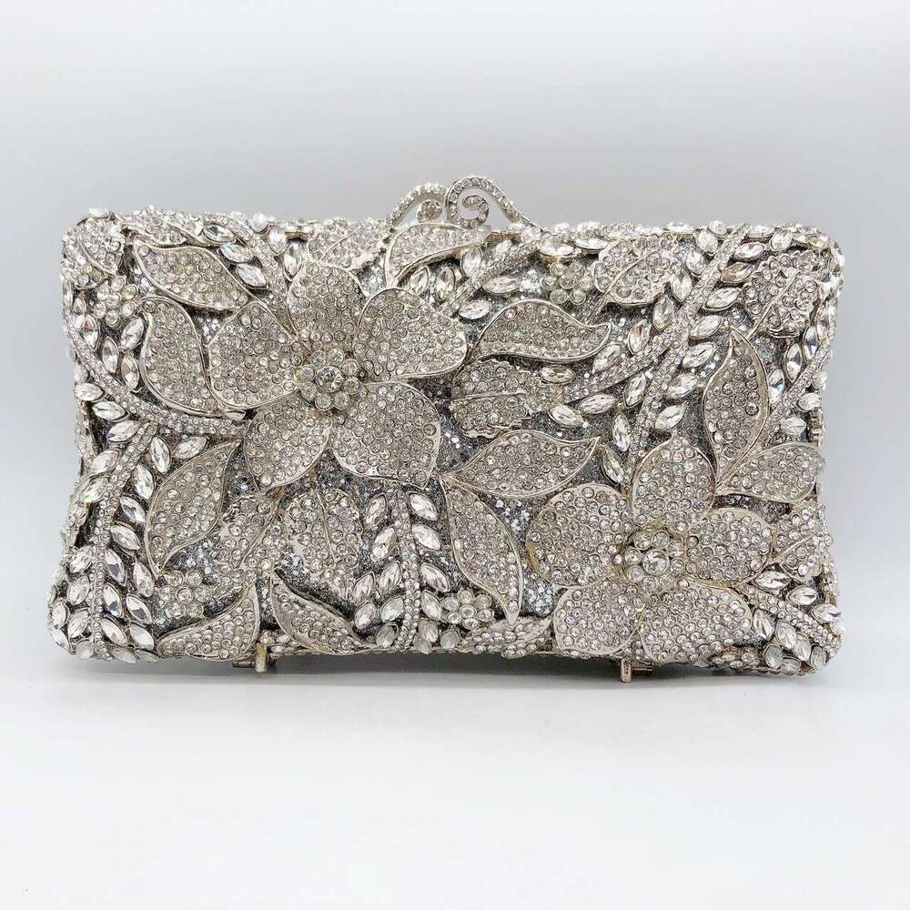 Women XIYUAN Evening Gold/Sier Shoulder Bags Stones Day Clutches Dias Metal Ladies Clutch Handbags