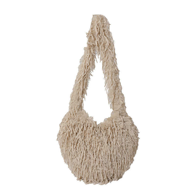 Plush bag for women large capacity new autumn and winter versatile single shoulder commuting bag high end and Fashion plush bag