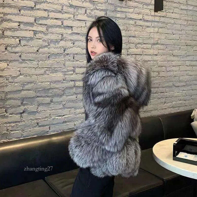 Women's Fur Women Real Mink Coats Female Coat Genuine Long Ladies Winter Clothes Oversize 6xl 5xl 7xl Imitation