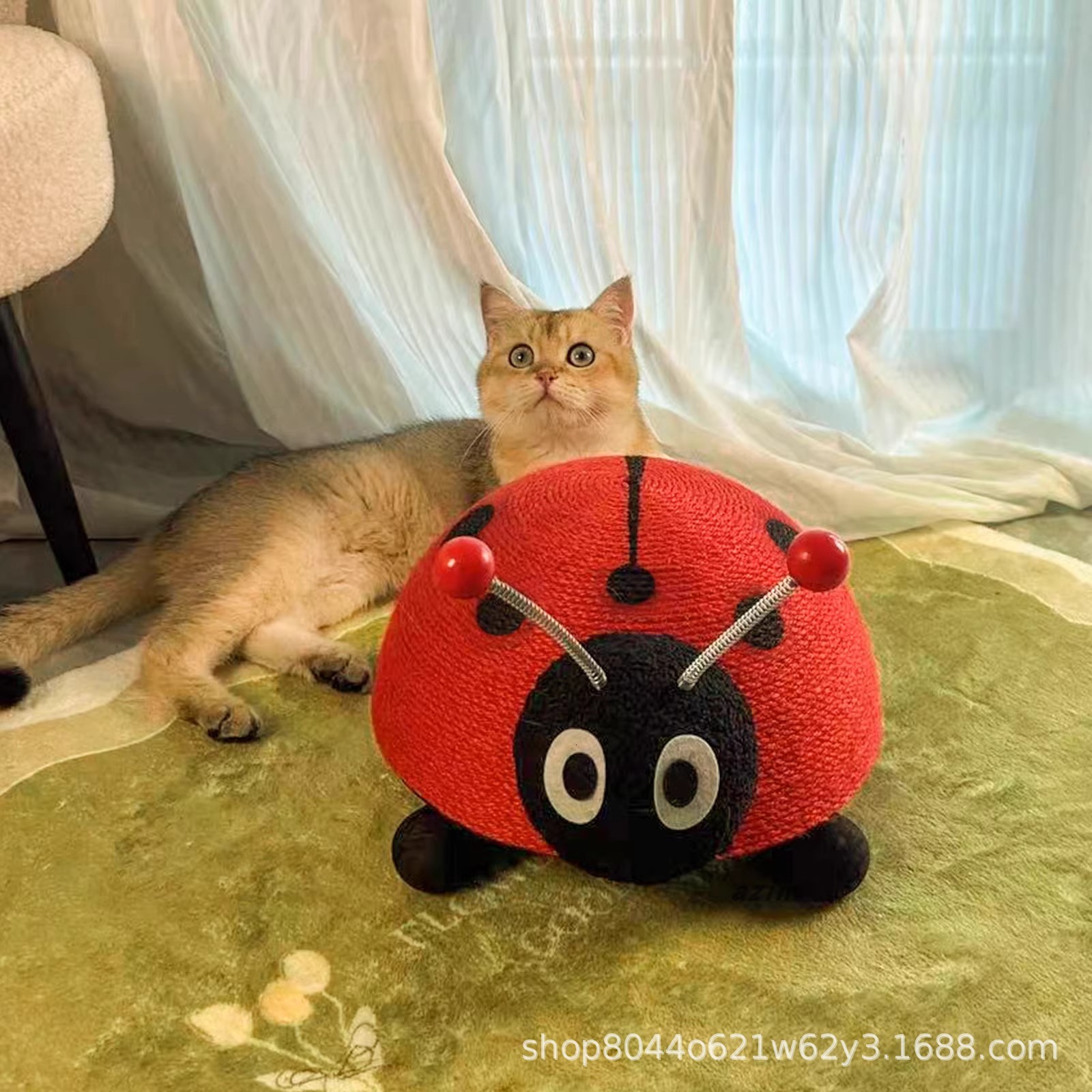 ddmySat Azimeow turtle board toy sisal wear resistant and shatterproof ladybug bee anti sofa cat scratching column