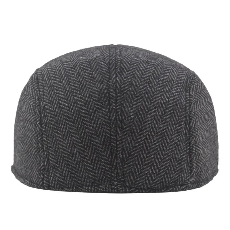 Fashionable mens beret highquality autumn and winter wool hat herringbone flat classic artist 241210