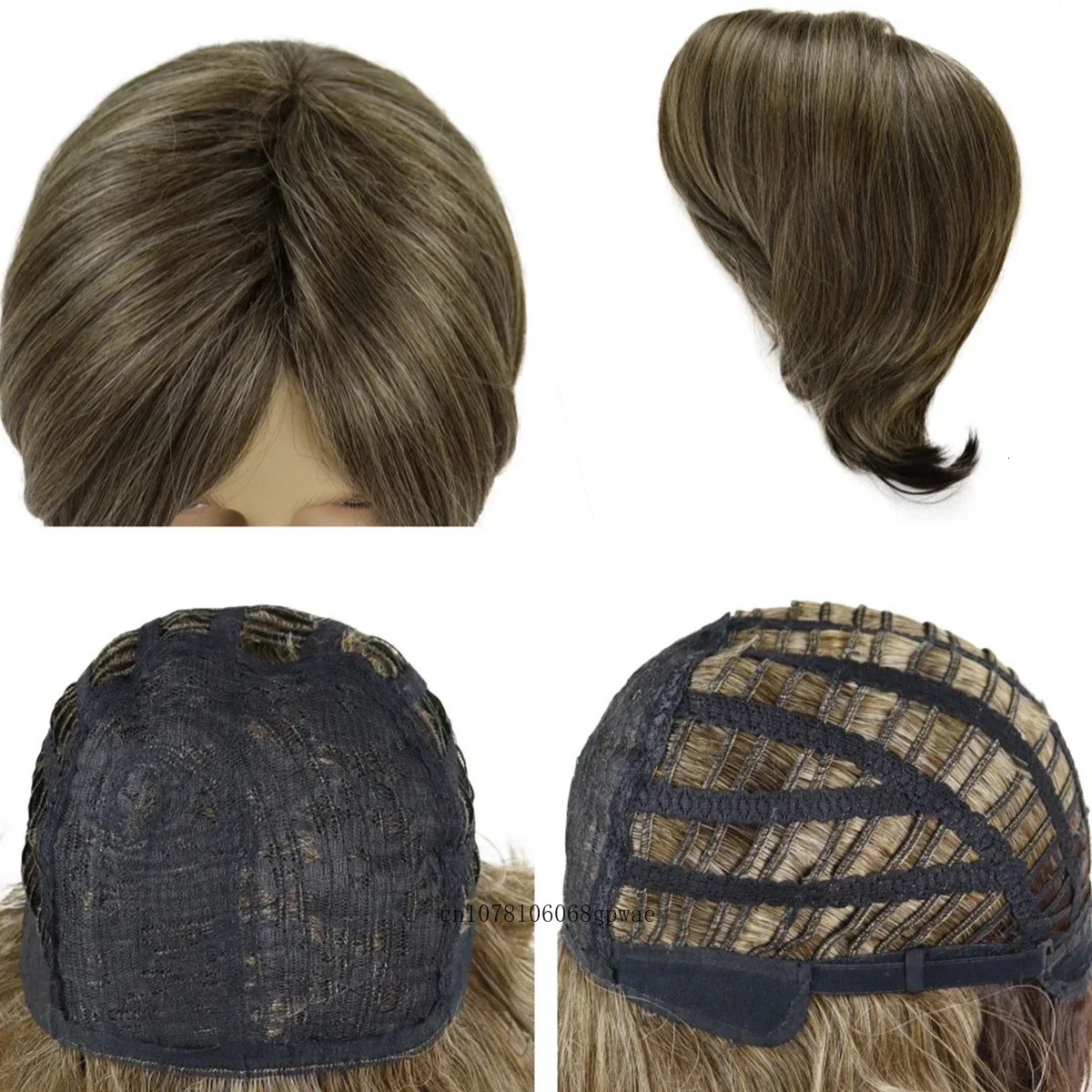 Synthetic Male Brown Wigs Fashion Style Short Mens Wig with Bangs Side Parting Wig Man Daily Halloween Party Natural Soft Hair 241213