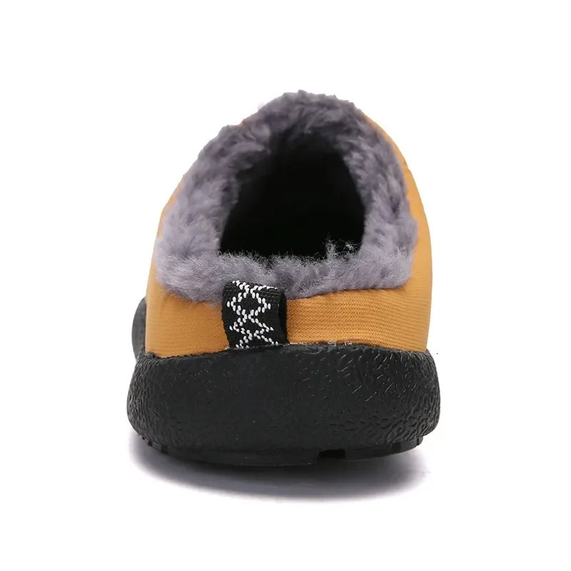 Winter Home Men Slippers With Thick Plush Indoor Mens Fur Slides Plus Size 47 Warm Bedroom Shoes House Slipper Male 241214