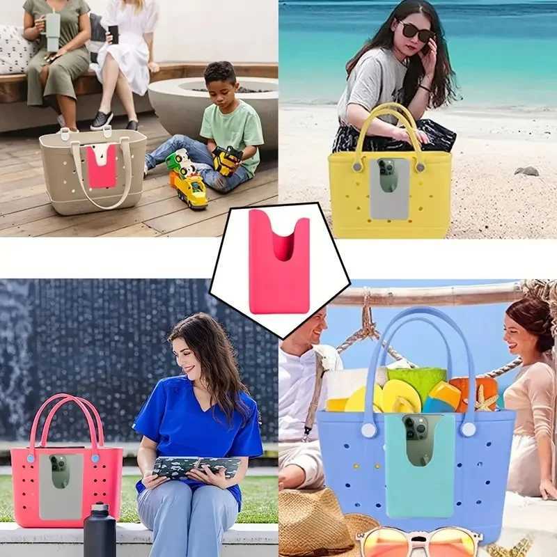 EVA Bag, Plastic with Perforated Design & Phone Holder hot - Lightweight Beach Tote Organizer Insert for Daily Use