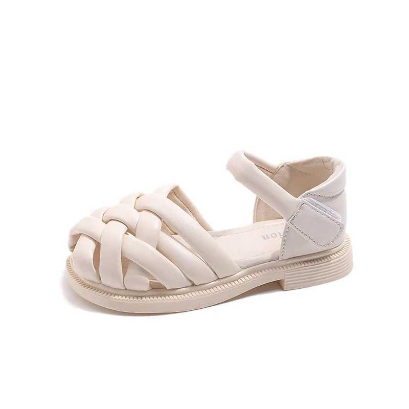 Sandals Children Sandals Girls Summer Hollow Out Roman Shoes 2024 Students Low Heel Gladiator Beach Shoes Weave Toe Girl Footwear H04193 H241213