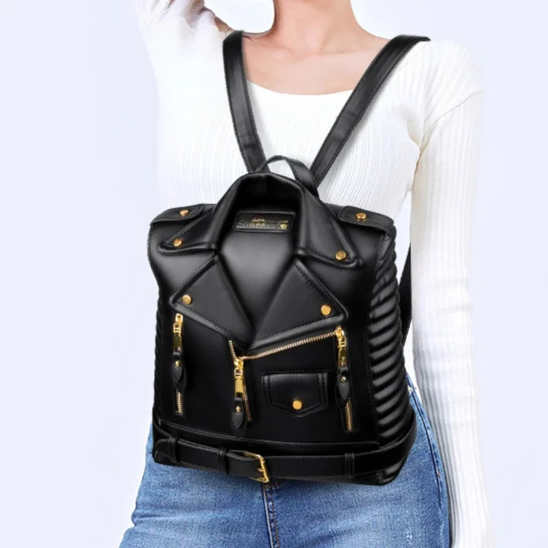 Trend Clothes Shape Quality Leather y ner Backpack Premium Womens Bag Fashion Bag Black Green Blue Silver 241210