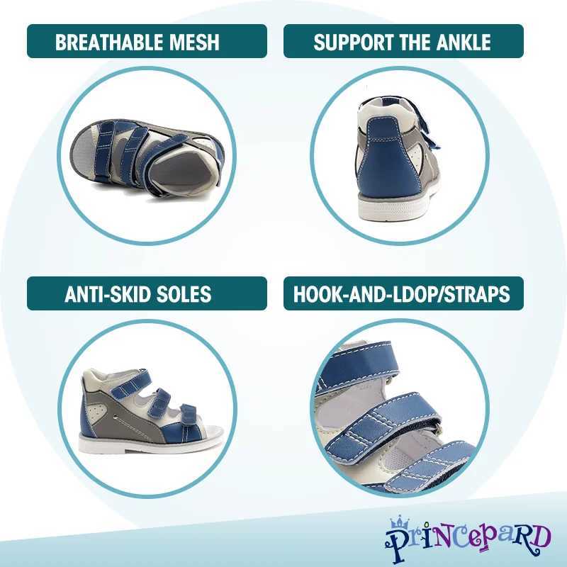 Sandals Children Summer Sandals Princepard Kids Girls Boys Orthopedic Shoes High Top Arch Support Varus Valgus Footwear H241213