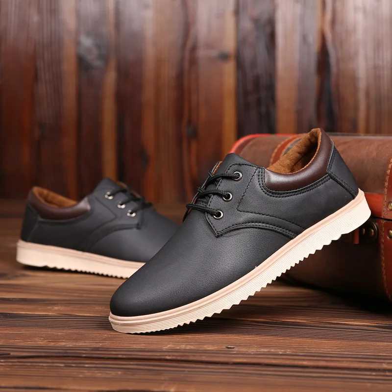 Men Leather Casual Shoes Platform Comfortable Flat Shoes for Men Trendy Men Sneaker 2023 Oxfords Shoes Zapatos De Hombre Z250403
