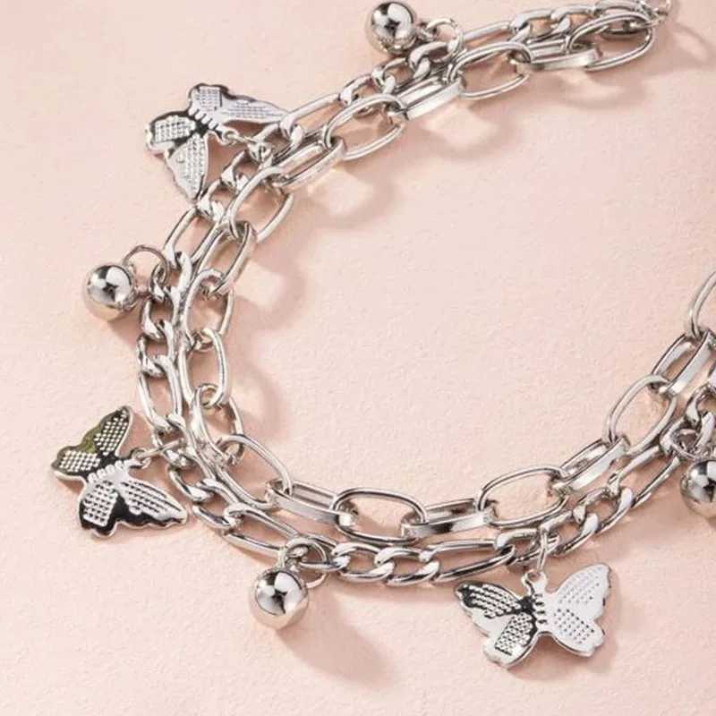 Bohemian Summer Bracelet For Women Butterfly Pendant Chains Bracelets Girls Barefoot on Leg Chain Jewelry GiftXJ241214