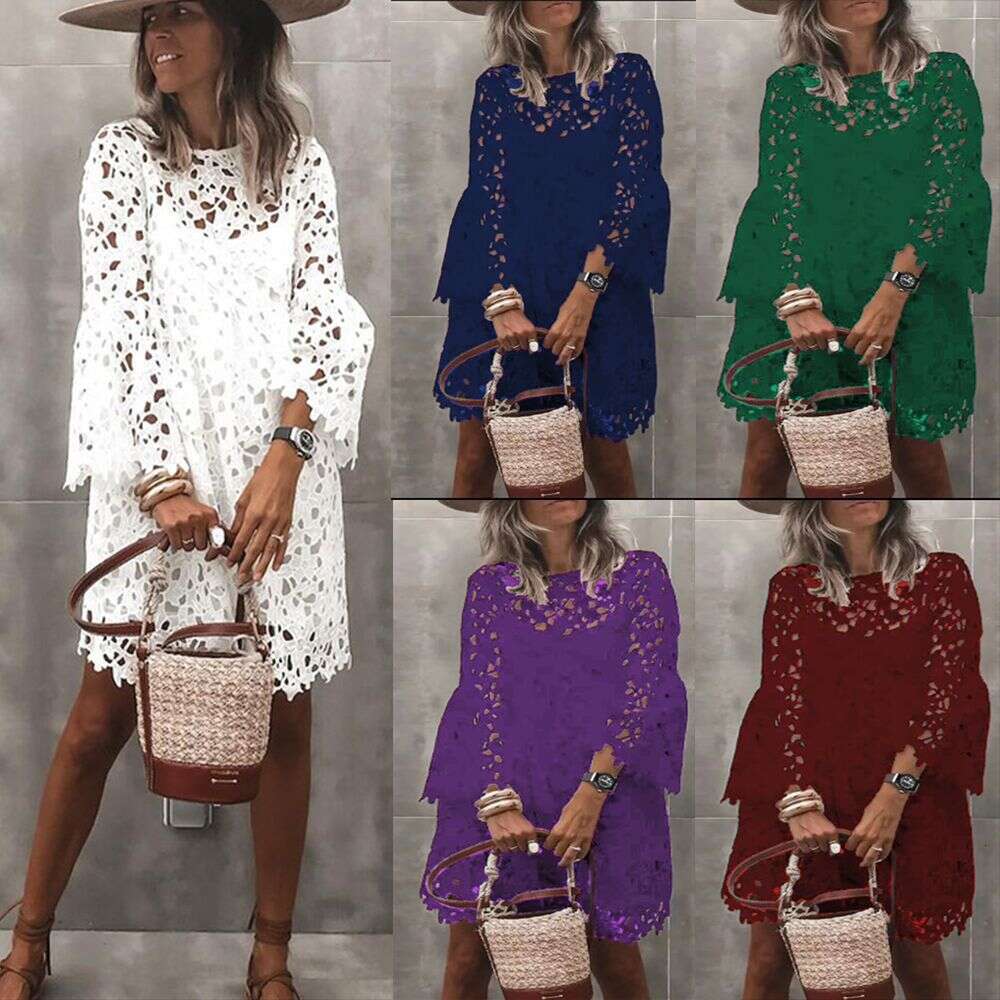 Summer New European And American Women's Dress, Ethnic Lace Wer Temperament, Small Fragrant Style Dress