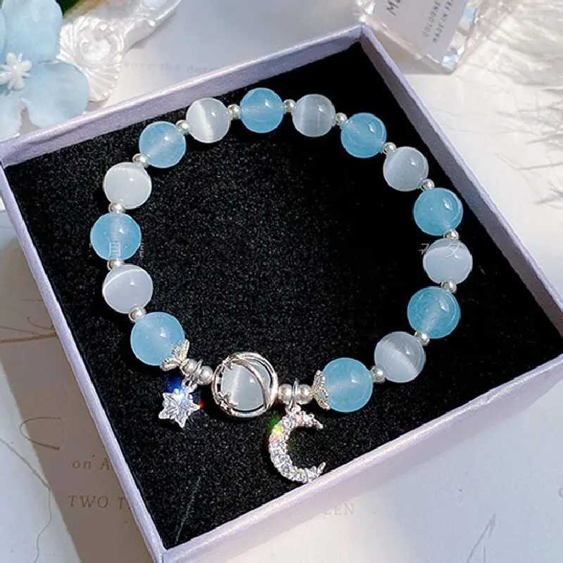 1 Starry Cats Eye Stone Bracelet For Female Instagram In A Niche Design New Grey Moonlight Star Moon Crystal Bracelet-805088XJ241214