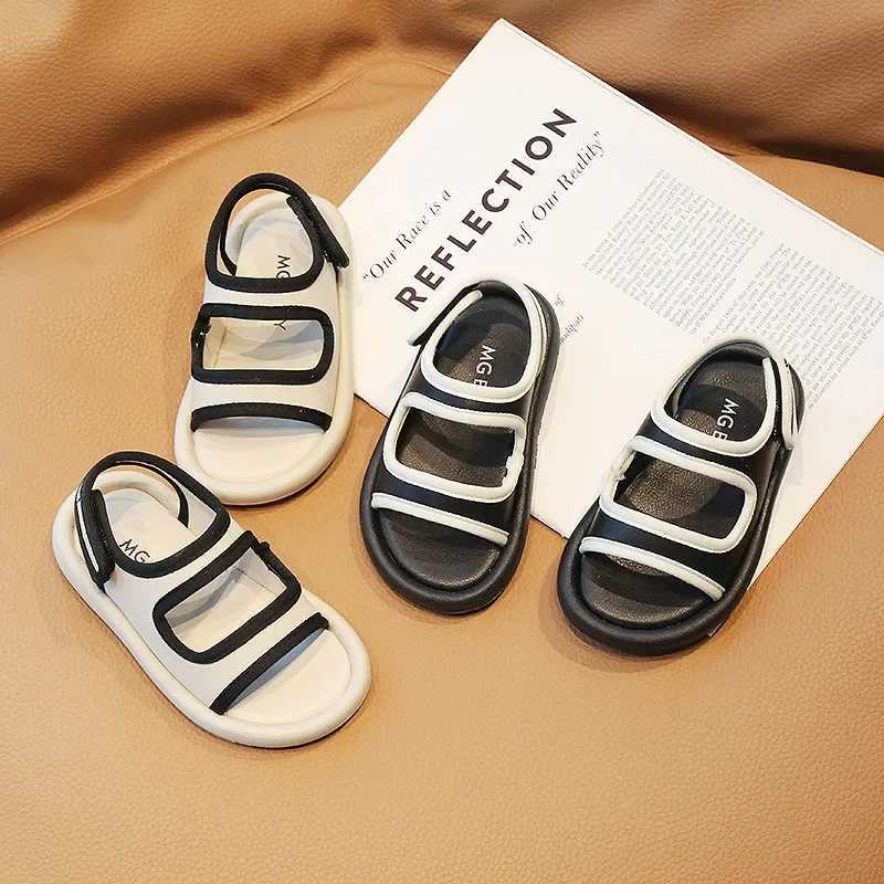 Sandals Children Summer Sport Sandals for Boy Sandals Shoes Girl Black White Color Way Breathable Summer Shoes Kids Soft Footwear H05151 H241213
