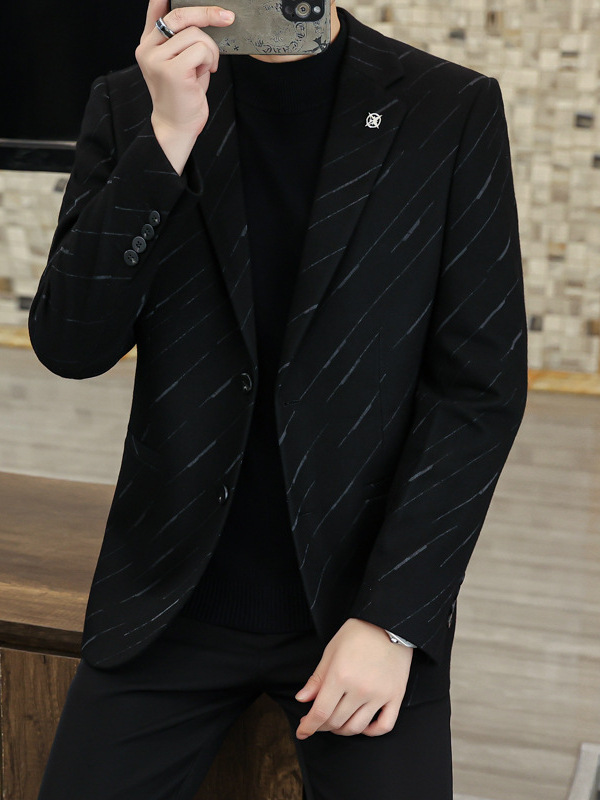 H558 Youth business casual single suit simple two-button men's suit
