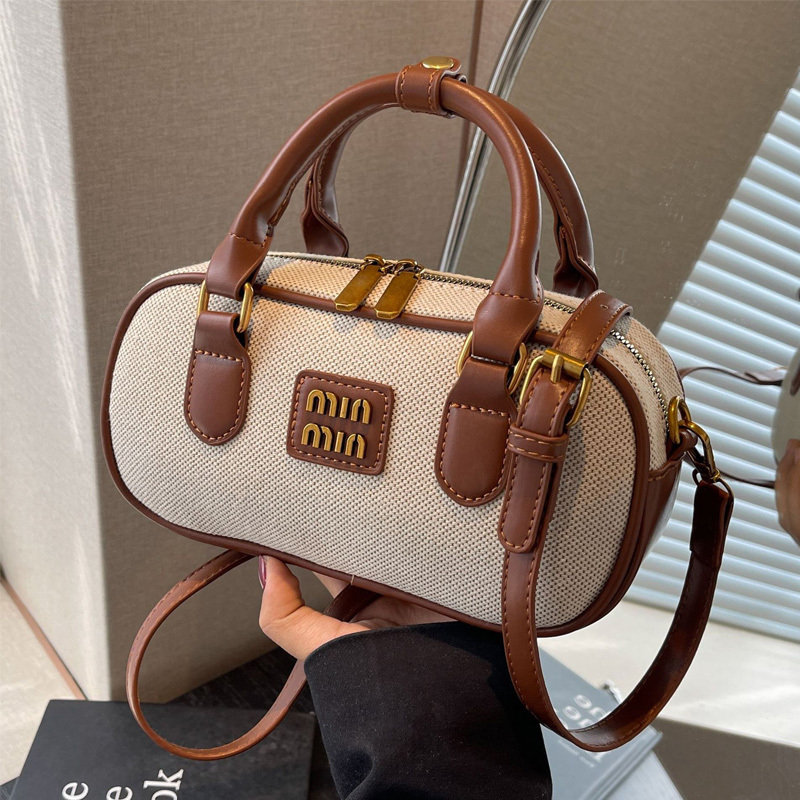 2025 New Designer Letter Min Mini Boston Bag Shoulder Crossbody Tote Handbag Y2k Purses Leather Black Free Shipping