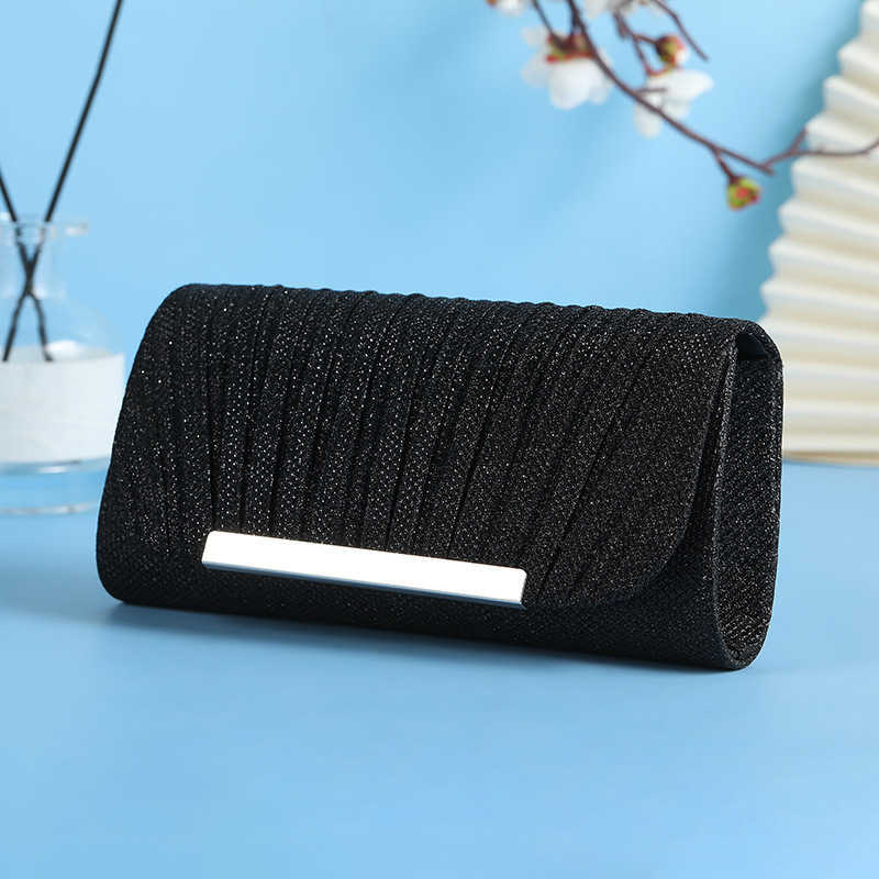 Clutch Bag Sequin Pleated Bag for Womens Evening Party Chain Strap for Womens Evening Party Banquet Bag Shoulder Bag 240920