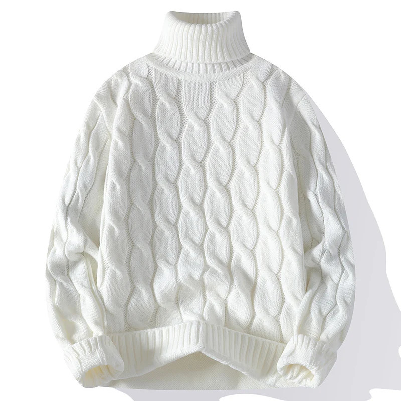 Winter Turtleneck Sweater Men Knitted Thick Warm Pullover Mens Solid Color Loose Casual Sweaters Male Daily Clothing 5XL 241213