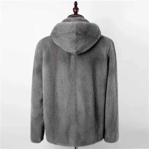2023 new mens faux fur coat Korean fashion ultra-thin clothing autumn fluffy warm coat casual mens top T78 W241213