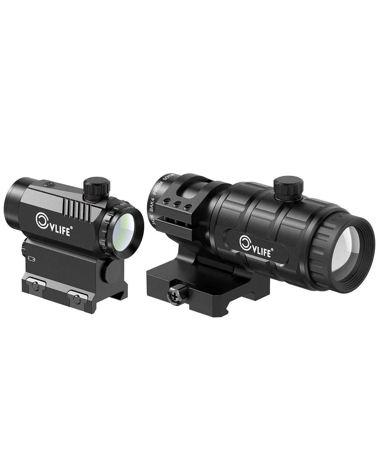 3X Magnifier Combo Rifscope Scopes3 MOA Rif Hunting Red Dot Holographic Auto Brightn Adjustment Flip-to-Side SighXJ241214