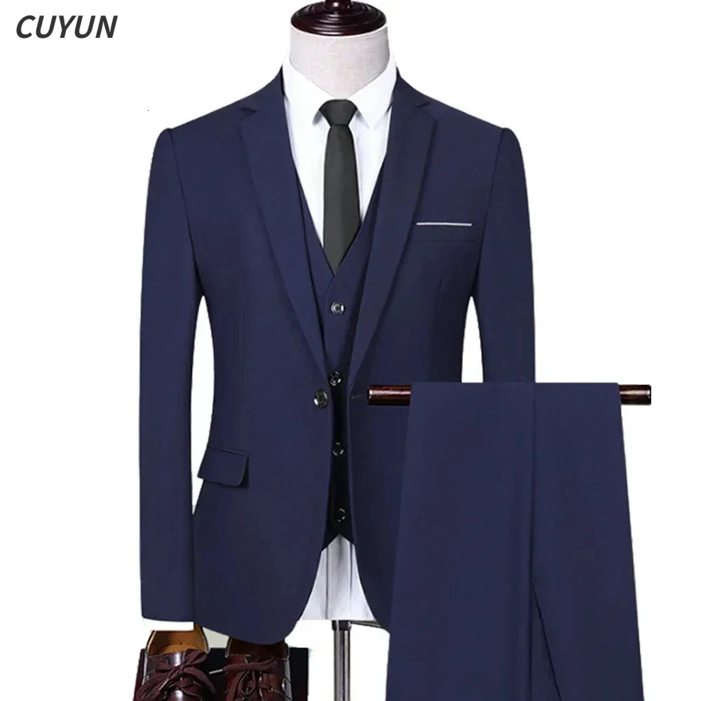 Men Suit Blazers For Wedding 3 Pieces 2 Sets Elegant High Quality y Jackets Vest Pants Formal Coats Classic Costume 241211