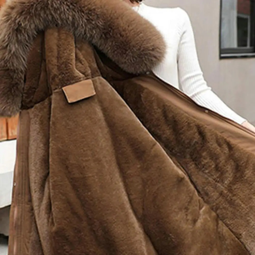 Womens hooded winter jacket with faux fur collar warm and stylish zipper clre suitable for autumn 241212