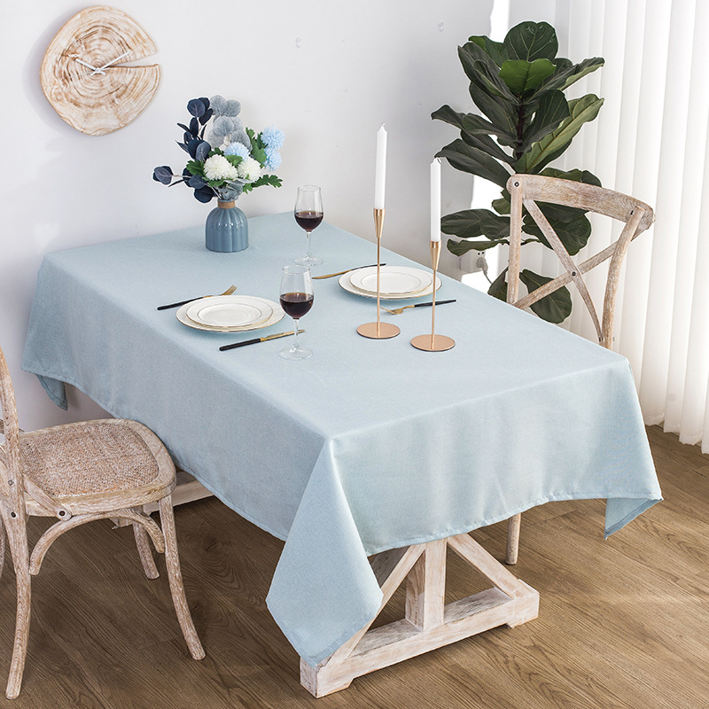 Solid Color Cotton Linen Tablecloth, Waterproof And Oil Resistant Rectangular Tablecloth LN1064