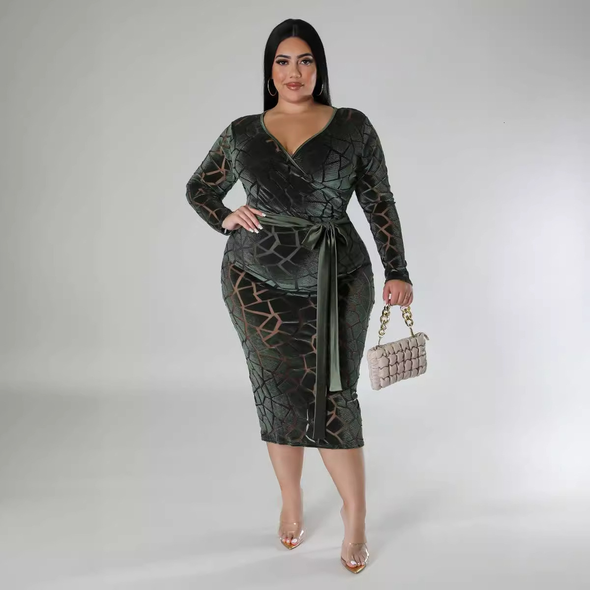 Basic Dress Designer European High-quality Plush Long Dress Plus Size Dress Xxxxxl