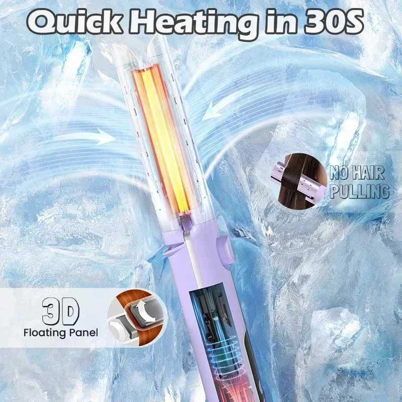 NOVUS 2 In 1 Hair Curler Straightener Fast Heating Hair Curling Iron With Cooling Air 4 Adjustable Temptures Hair Straightener W241214
