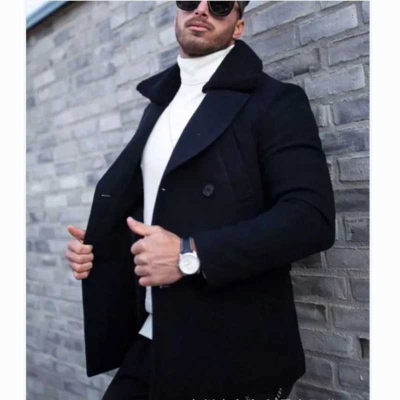 British Design Mens Jacket Autumn and Winter Personalized Fur Collar Coat Mens Blazer Simple Jacket Men Clothing W241213