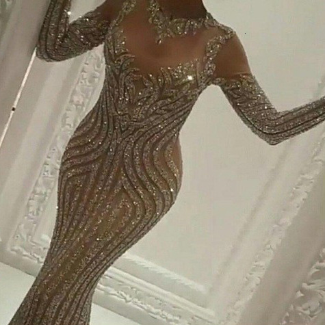 Spring New Womens Hot Stamped Long Sleeve Slimming Long Dress Evening Dress for Women